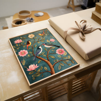Vintage Warm Blooming Tree Wall Art Print – Floral Art Prints