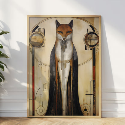 Geometric Abstract Fox Inspired by Kandinsky  – Art Print Inspired By Artist