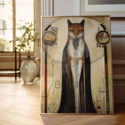 Geometric Abstract Fox Inspired by Kandinsky  – Art Print Inspired By Artist