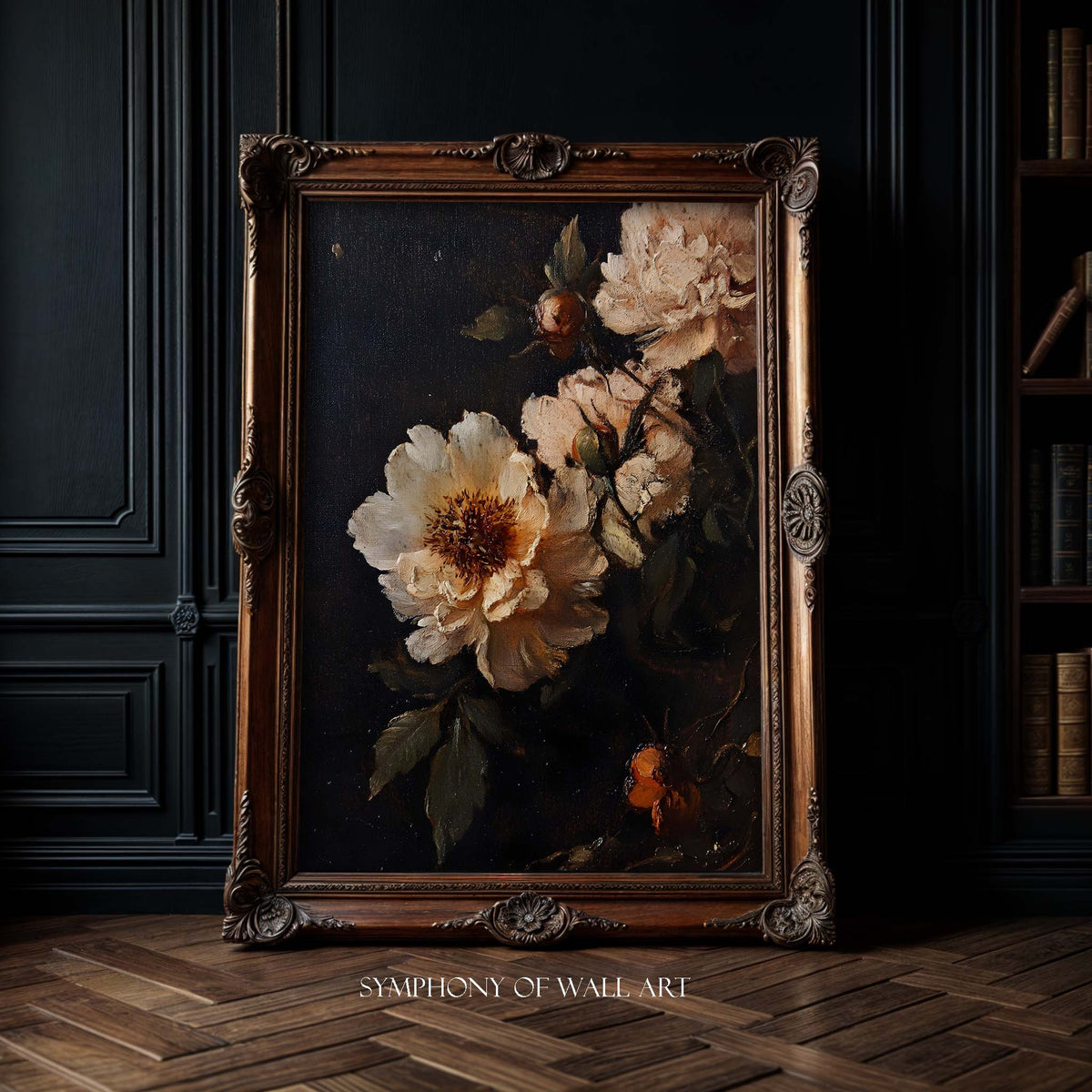 Dark Garden Rose Ship Bush - Dark Academia Art Print