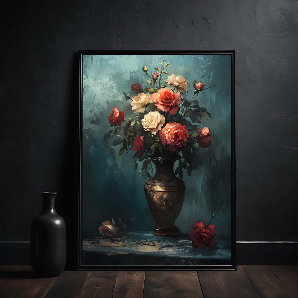 roses in the vase still life wall art print