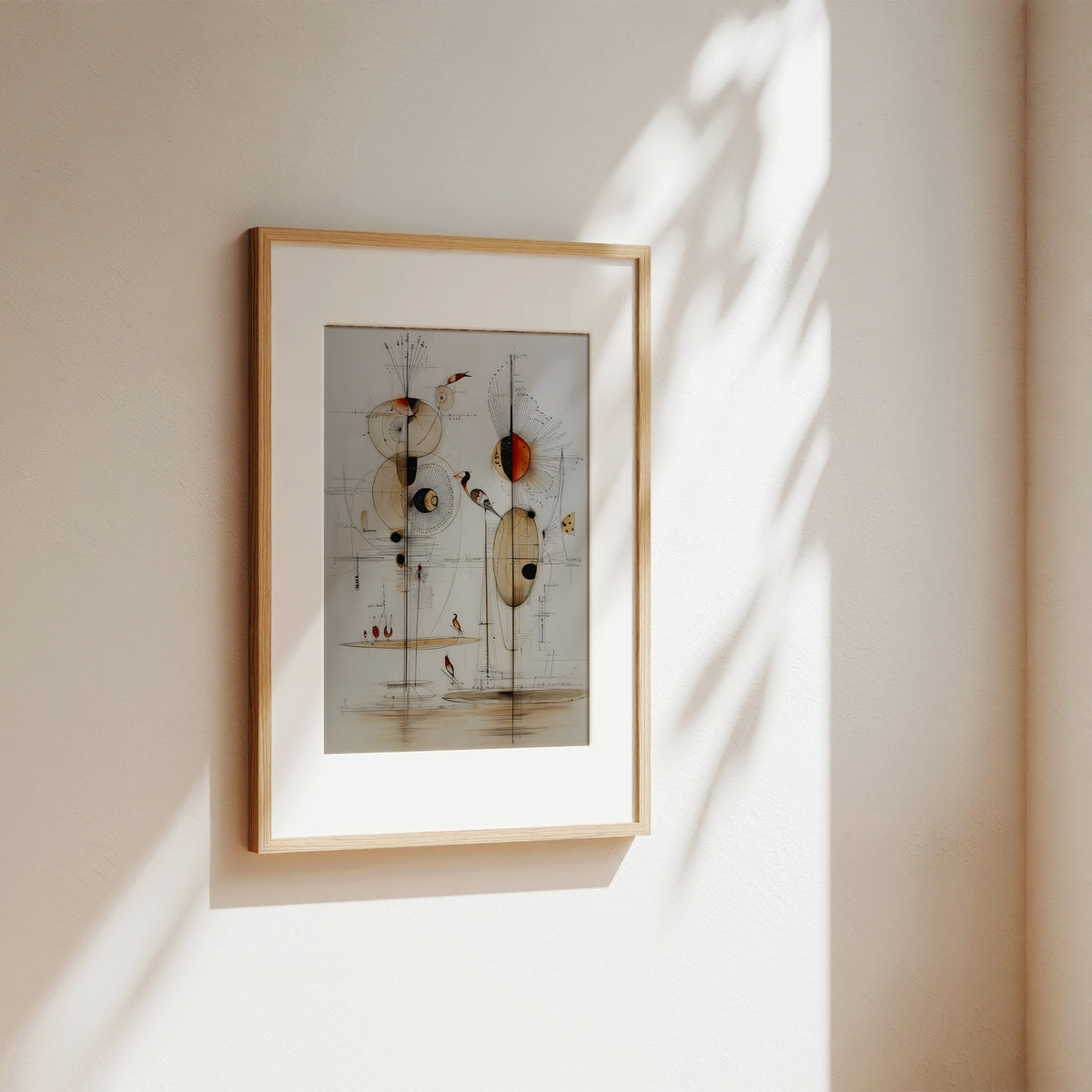 Geometric Abstract Linear Bird Inspired by Kandinsky  – Art Print Inspired By Artist