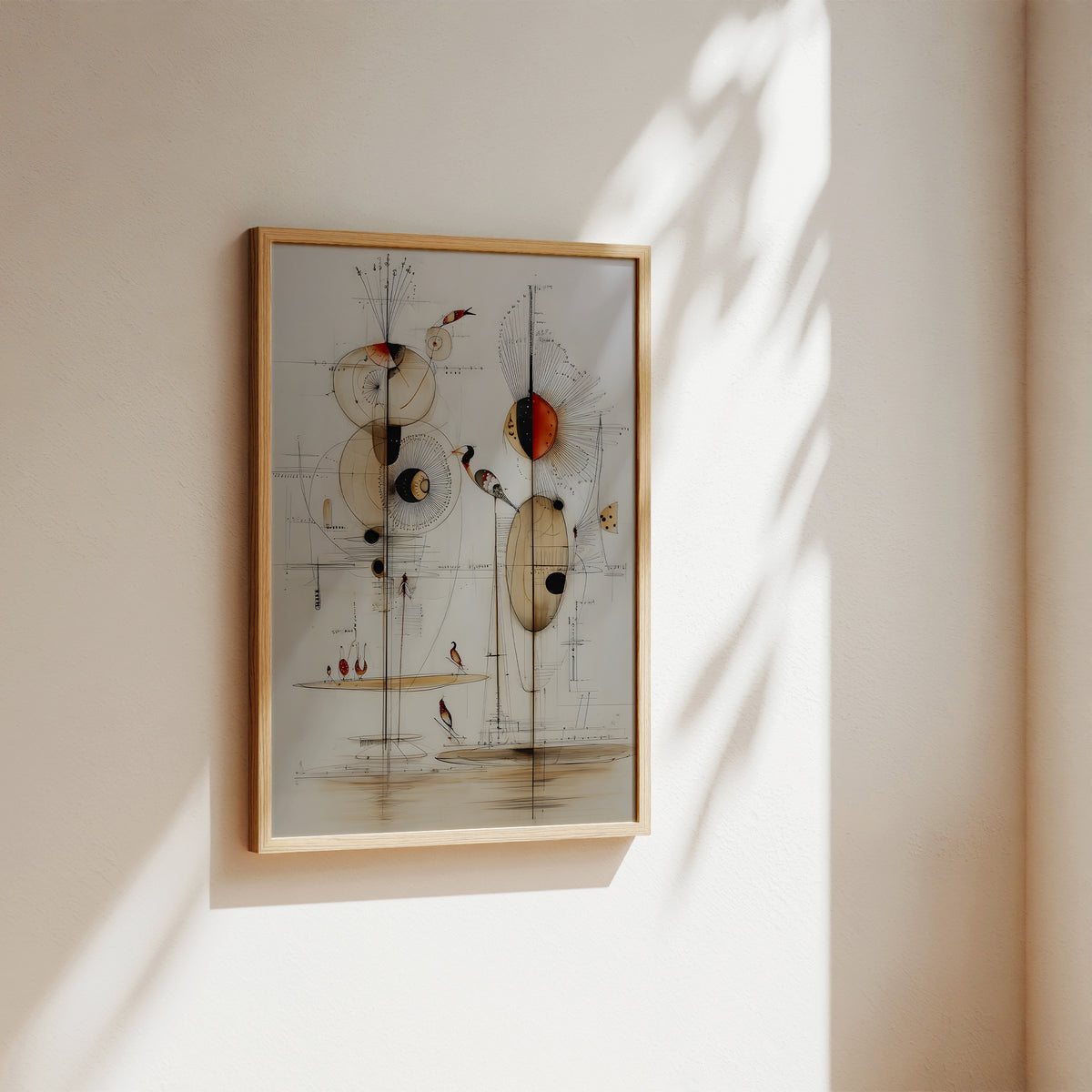 Geometric Abstract Linear Bird Inspired by Kandinsky  – Art Print Inspired By Artist